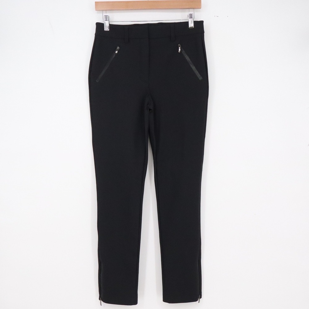 Wolford Pants Womens 6 Slim Fit Black Ankle Zip Front Pocket Trousers Excellent